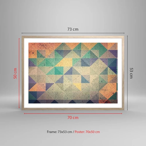 Plakát v rámu světlý dub - Republika trojúhelníků - 70x50 cm