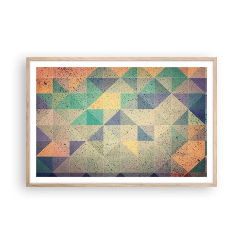 Plakát v rámu světlý dub - Republika trojúhelníků - 91x61 cm