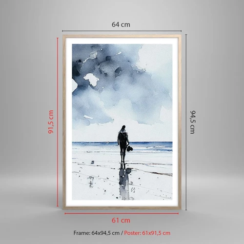 Plakát v rámu světlý dub - Rozhovor s mořem - 61x91 cm