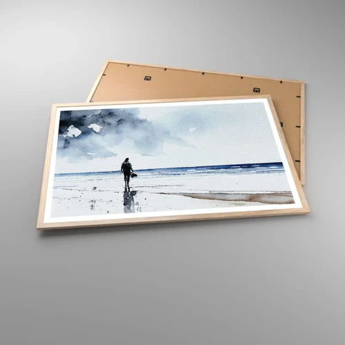 Plakát v rámu světlý dub - Rozhovor s mořem - 91x61 cm