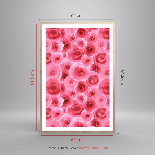 Plakát v rámu světlý dub - Růže dole i nahoře - 61x91 cm