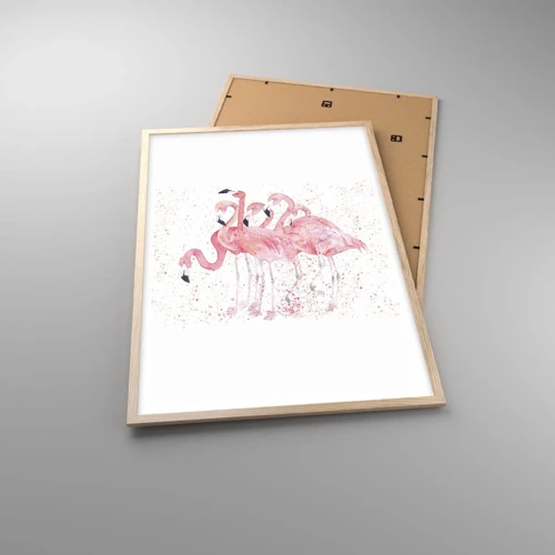 Plakát v rámu světlý dub - Růžový ansámbl - 61x91 cm