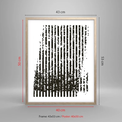 Plakát v rámu světlý dub - Rytmus a šum - 40x50 cm