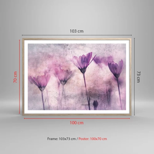 Plakát v rámu světlý dub - Sen květin - 100x70 cm