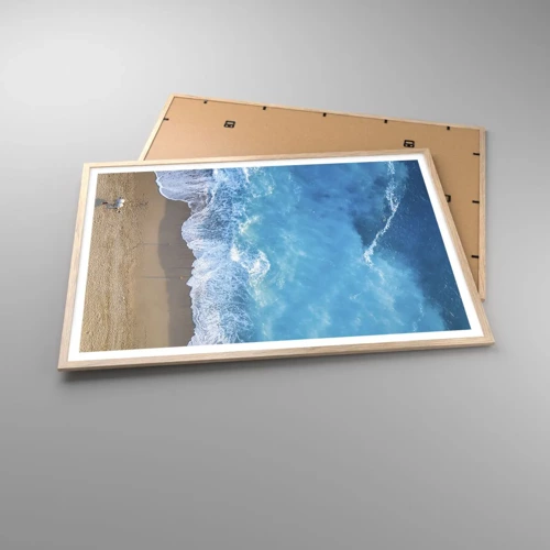 Plakát v rámu světlý dub - Síla modři - 100x70 cm