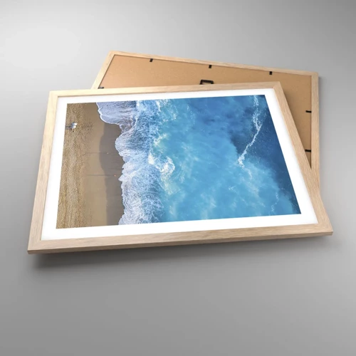 Plakát v rámu světlý dub - Síla modři - 50x40 cm