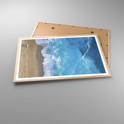 Plakát v rámu světlý dub - Síla modři - 91x61 cm