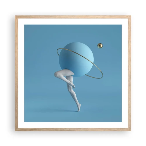 Plakát v rámu světlý dub - Šílenství planet - 60x60 cm