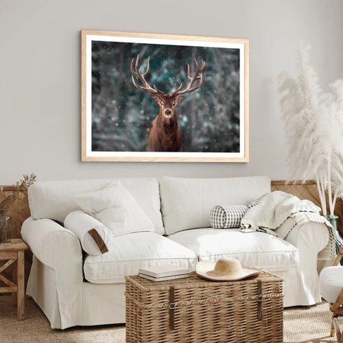 Plakát v rámu světlý dub - Skutečný král lesa - 50x40 cm