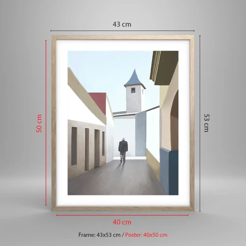 Plakát v rámu světlý dub - Slunečná procházka - 40x50 cm
