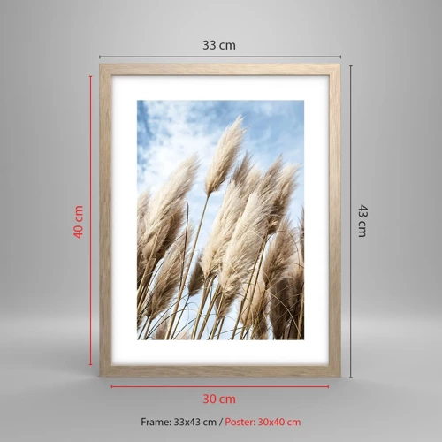 Plakát v rámu světlý dub - Slunečné a větrné pohlazení - 30x40 cm