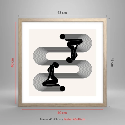 Plakát v rámu světlý dub - Smyslná symetrie - 40x40 cm