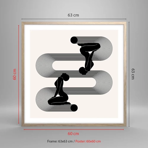 Plakát v rámu světlý dub - Smyslná symetrie - 60x60 cm