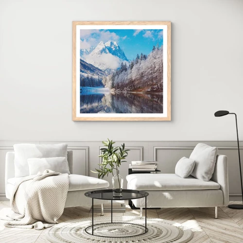 Plakát v rámu světlý dub - Sněhová stráž - 30x30 cm