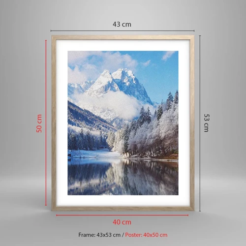 Plakát v rámu světlý dub - Sněhová stráž - 40x50 cm