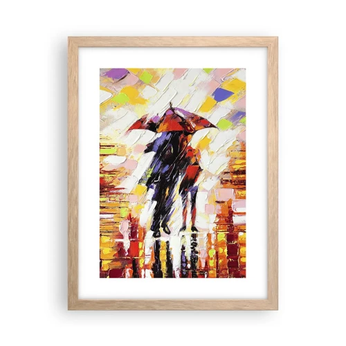 Plakát v rámu světlý dub - Společně přes noc a déšť - 30x40 cm