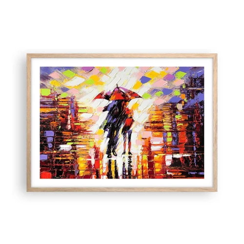 Plakát v rámu světlý dub - Společně přes noc a déšť - 70x50 cm