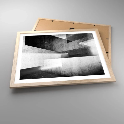 Plakát v rámu světlý dub - Struktura prostoru - 50x40 cm