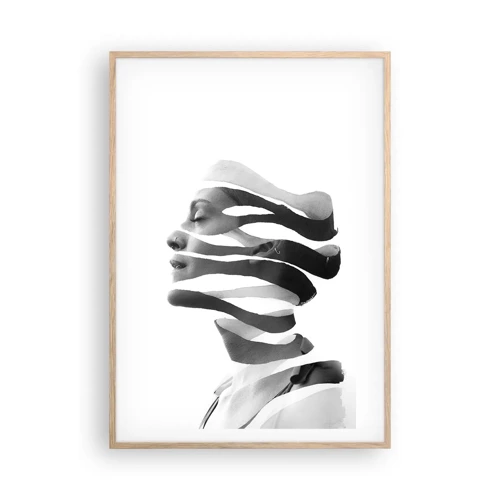 Plakát v rámu světlý dub - Surrealistický portrét - 70x100 cm