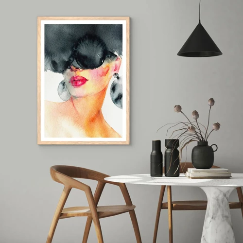 Plakát v rámu světlý dub - Tajemství elegance - 40x50 cm
