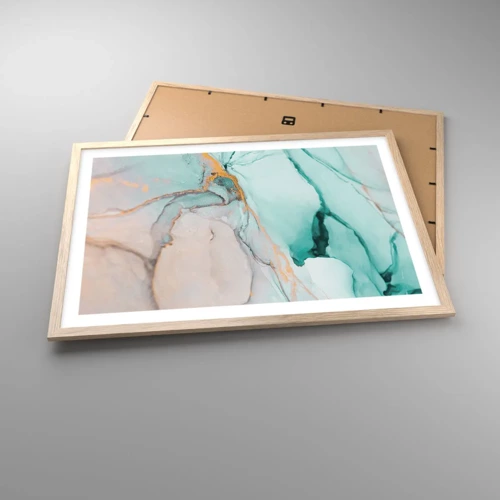 Plakát v rámu světlý dub - Tanec tvarů a barev - 70x50 cm
