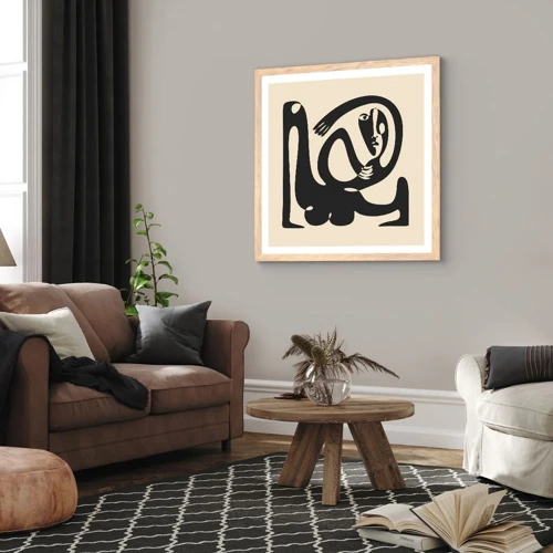 Plakát v rámu světlý dub - Téměř Picasso - 30x30 cm