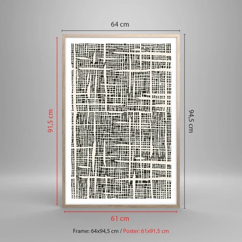 Plakát v rámu světlý dub - Tkaná kompozice - 61x91 cm