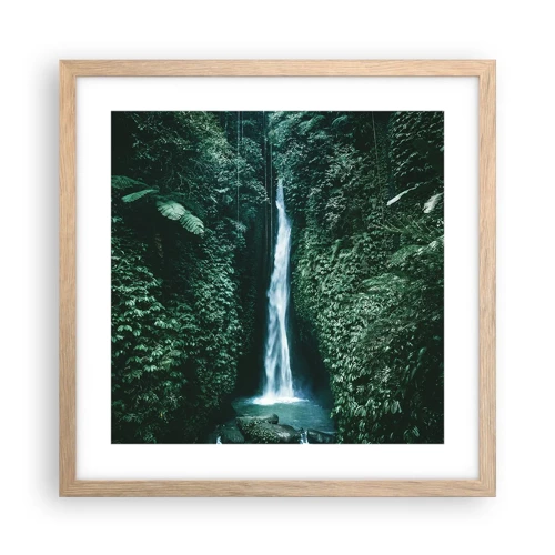 Plakát v rámu světlý dub - Tropický pramen - 40x40 cm