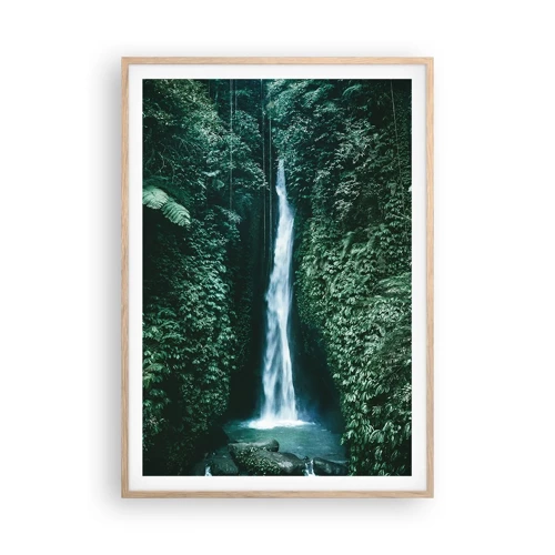 Plakát v rámu světlý dub - Tropický pramen - 70x100 cm