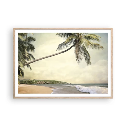 Plakát v rámu světlý dub - Tropický sen - 100x70 cm
