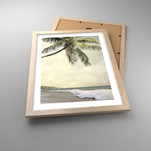 Plakát v rámu světlý dub - Tropický sen - 30x40 cm