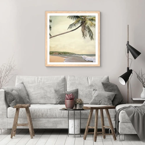Plakát v rámu světlý dub - Tropický sen - 40x40 cm