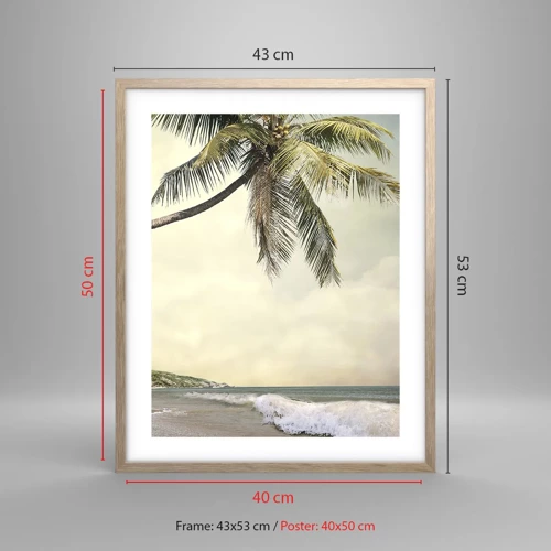 Plakát v rámu světlý dub - Tropický sen - 40x50 cm