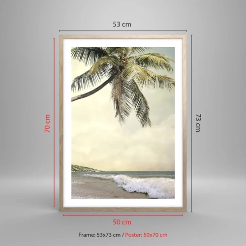 Plakát v rámu světlý dub - Tropický sen - 50x70 cm