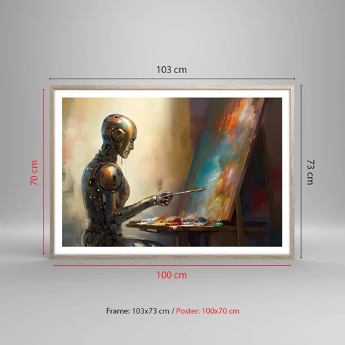 Plakát v rámu světlý dub - Umění budoucnosti - 100x70 cm