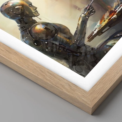 Plakát v rámu světlý dub - Umění budoucnosti - 100x70 cm