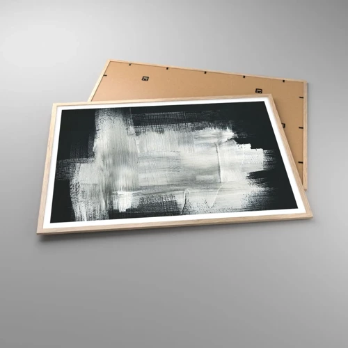 Plakát v rámu světlý dub - Utkané svisle a vodorovně - 100x70 cm