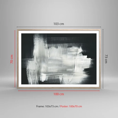 Plakát v rámu světlý dub - Utkané svisle a vodorovně - 100x70 cm