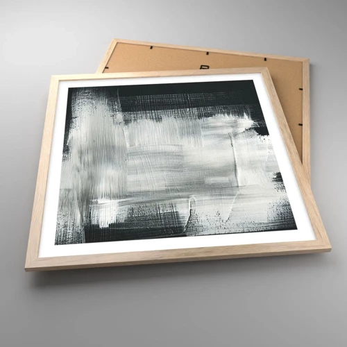 Plakát v rámu světlý dub - Utkané svisle a vodorovně - 50x50 cm
