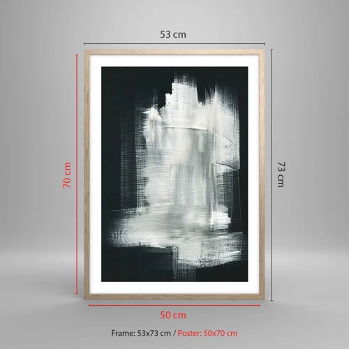 Plakát v rámu světlý dub - Utkané svisle a vodorovně - 50x70 cm