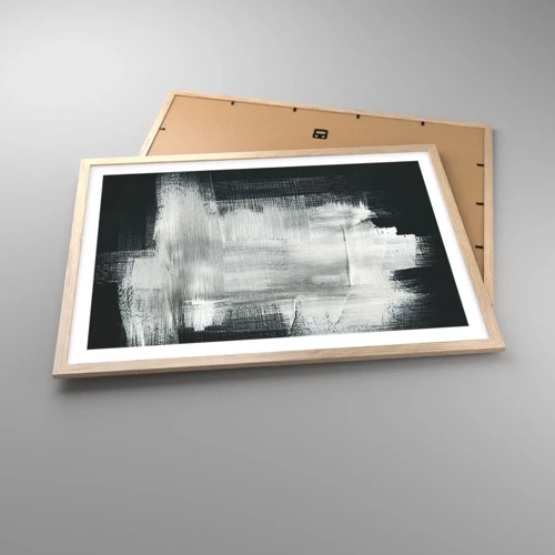 Plakát v rámu světlý dub - Utkané svisle a vodorovně - 70x50 cm