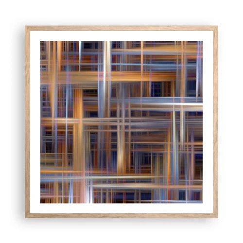 Plakát v rámu světlý dub - Utkané ze světla - 60x60 cm