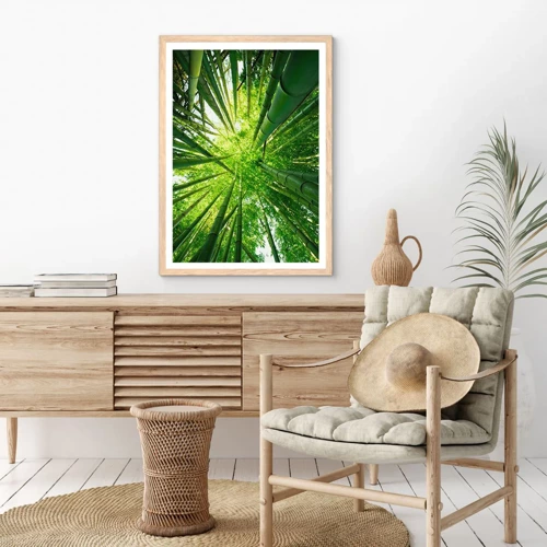 Plakát v rámu světlý dub - V bambusovém háji - 61x91 cm