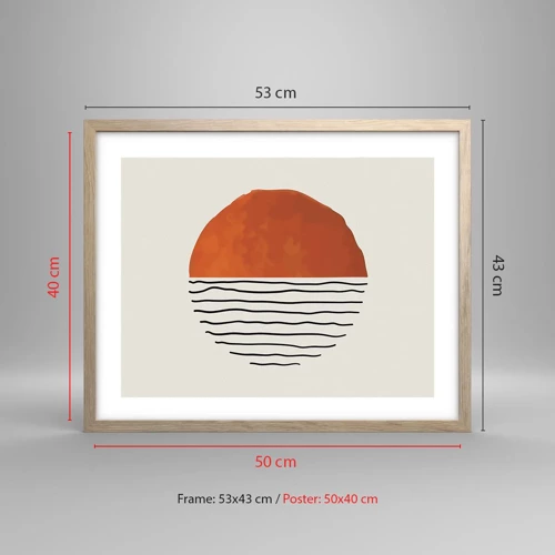 Plakát v rámu světlý dub - V japonské atmosféře - 50x40 cm