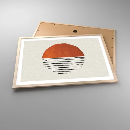 Plakát v rámu světlý dub - V japonské atmosféře - 70x50 cm