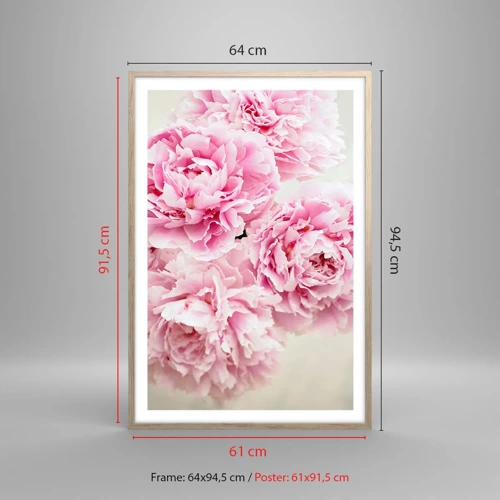 Plakát v rámu světlý dub - V růžovém přepychu - 61x91 cm