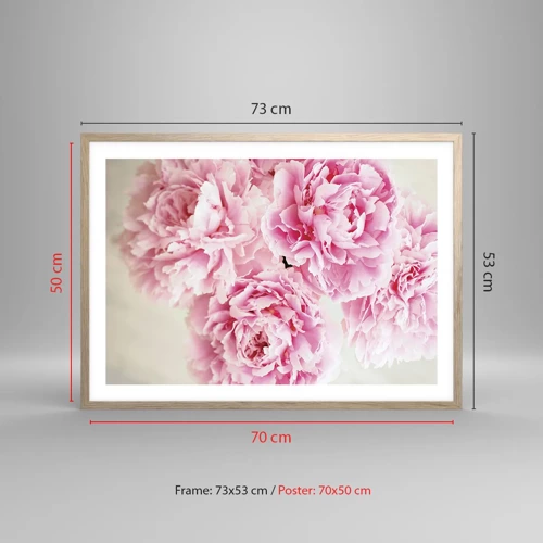 Plakát v rámu světlý dub - V růžovém přepychu - 70x50 cm