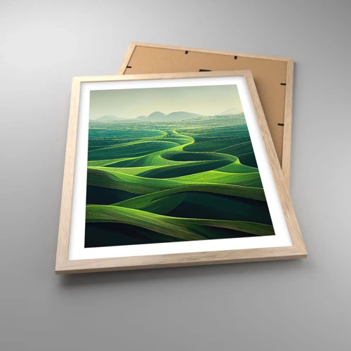 Plakát v rámu světlý dub - V zelených údolích - 40x50 cm