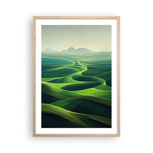 Plakát v rámu světlý dub - V zelených údolích - 50x70 cm