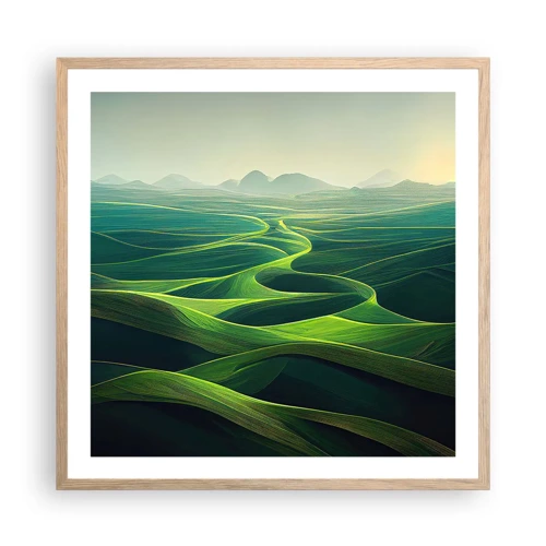 Plakát v rámu světlý dub - V zelených údolích - 60x60 cm
